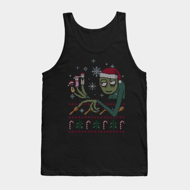 Mr. Fingers and Friends Ugly Sweater Tank Top by katiestack.art